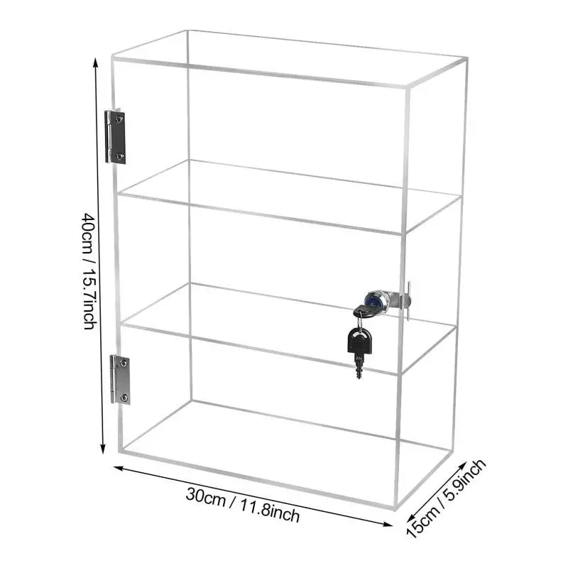 Custom Clear Acrylic Display Locking Acrylic Showcase Clear