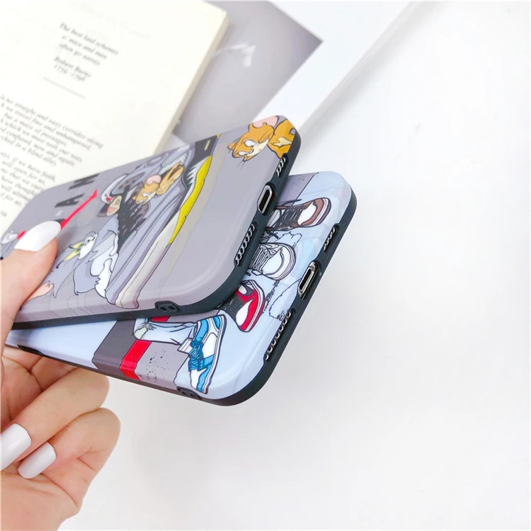 Модный мягкий силиконовый чехол IMD с милым мультяшным котом и мышью для iPhone 13pro 12 pro max 11pro xs max 7plus