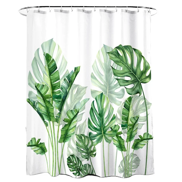 Modern Nordic Style Customized 100% Polyester Shower Curtain Creative Digital Printing Waterproof for Bath Hotel Rope Format