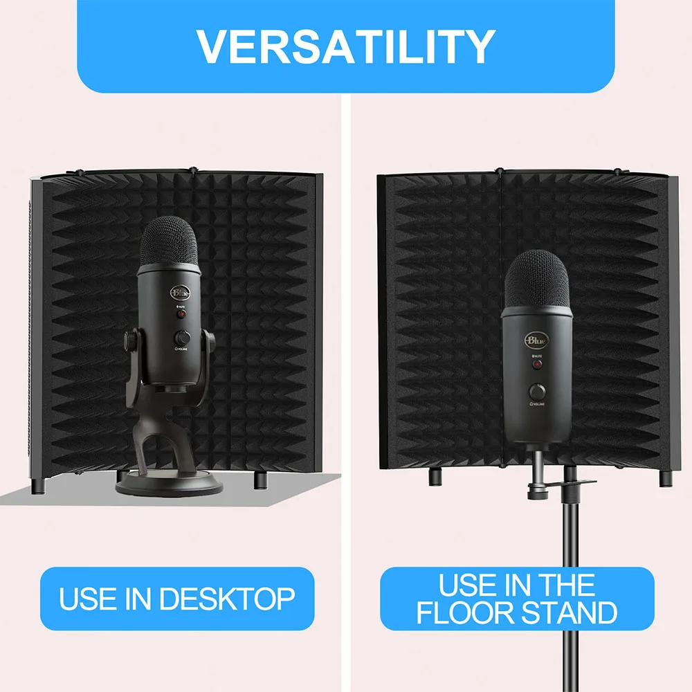 Zimhome Wholesale OEM Portable Adjustable Noise Cancelling Recording Microphone Isolation Shield for Microphone