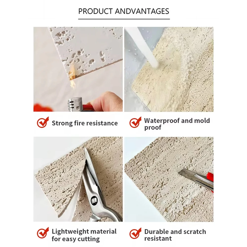 Artificial Flexible Natural Stone Texture Tile Veneer Sheet MCM Travertine Soft Stone Wall Panel Cladding