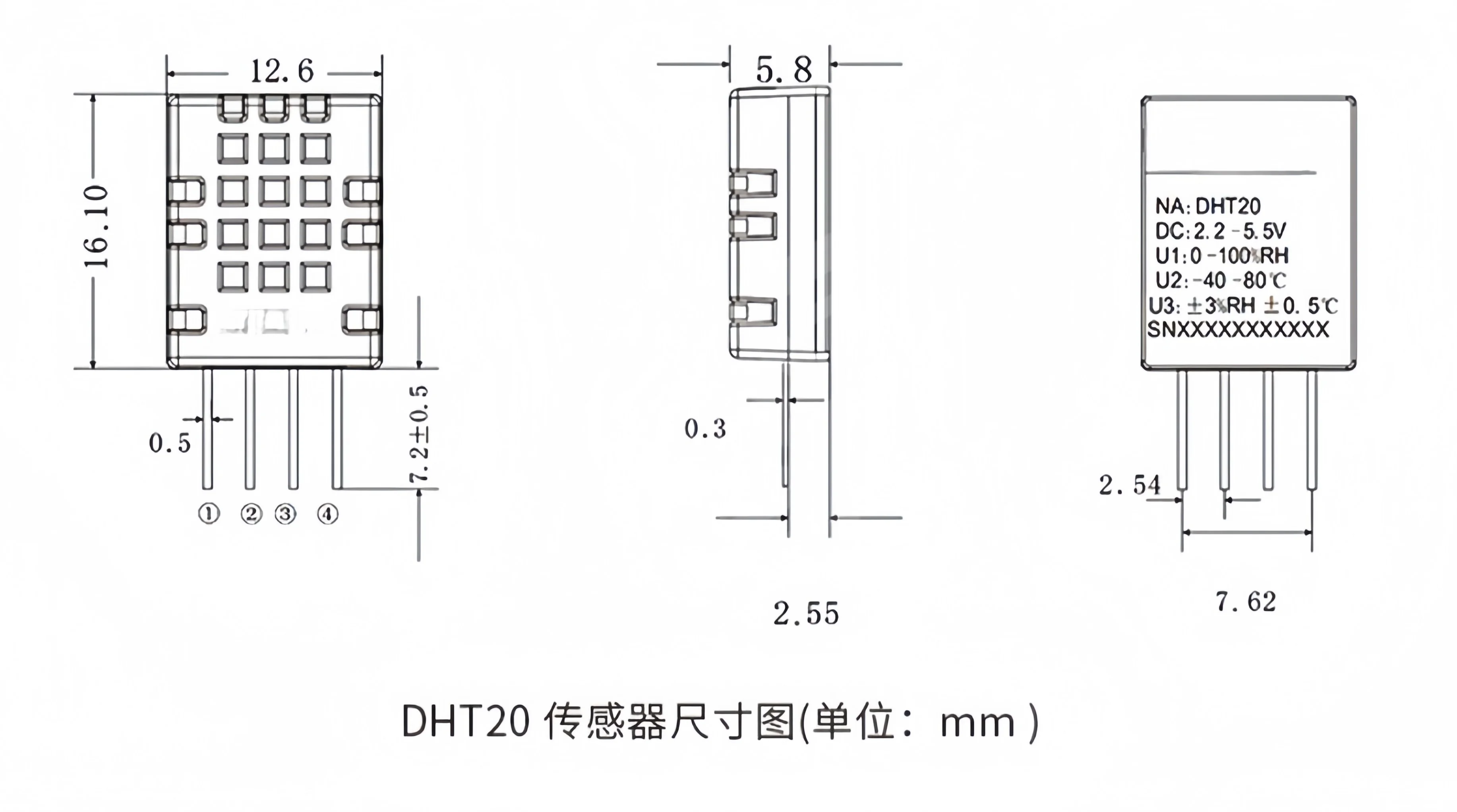 DHT20 Temperature and Humidity Sensor IIC Digital signal Output ...