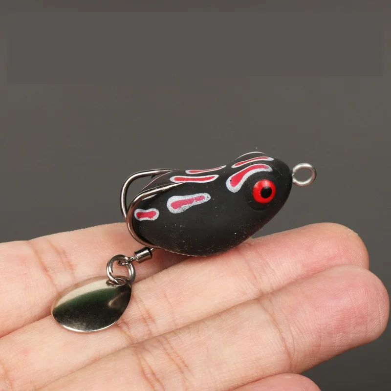 1Pcs 3cm/4.2g Mini Soft Frog Soft Plastic Frog Floating Bait 3D Eyes Soft  Frog Lure Fishing Lure With Sequins Top Water