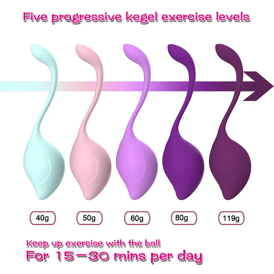 Intergrated Molding Easy to Enter Fit Women Private Structure Female Masturbation 5 Sets Kegel Egg Shape Exercise Ball