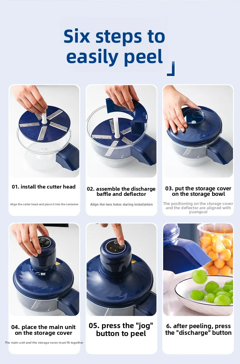 Newly Designed Best-Selling Kitchen Appliances Automatic Small Fruit Plum Garlic Peeling Machine Electric Grape Peeler for Home