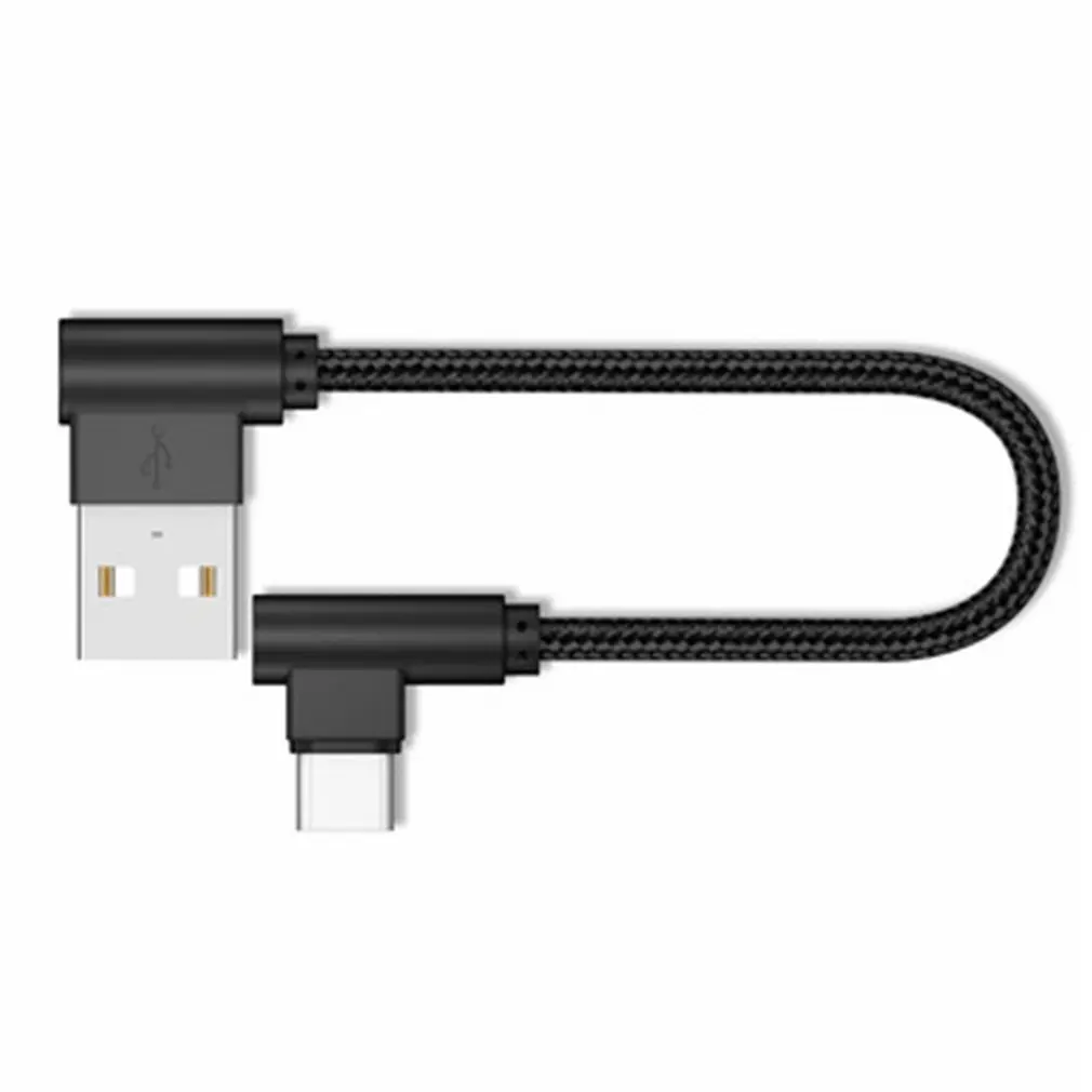 20cm Usb to Type C Short 2.4a Fast Charging Cable Elbow 90 Degree Usb C Micro Usb Data Cable for All Smartphones Dropshipping