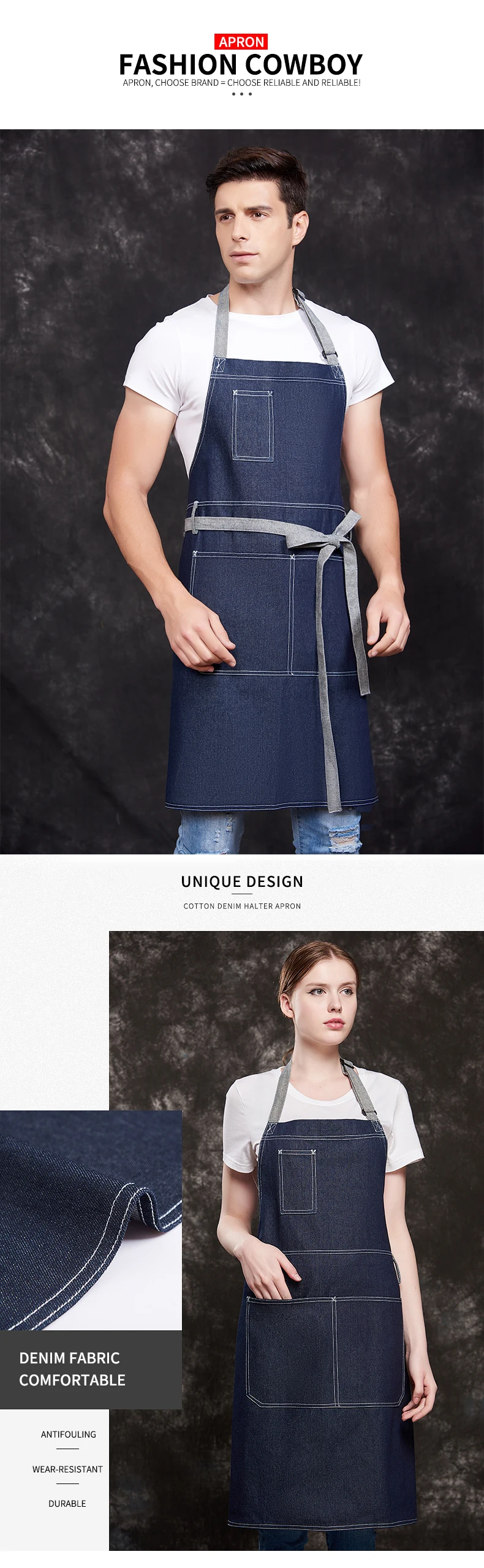 Denim apron sold fashionable on