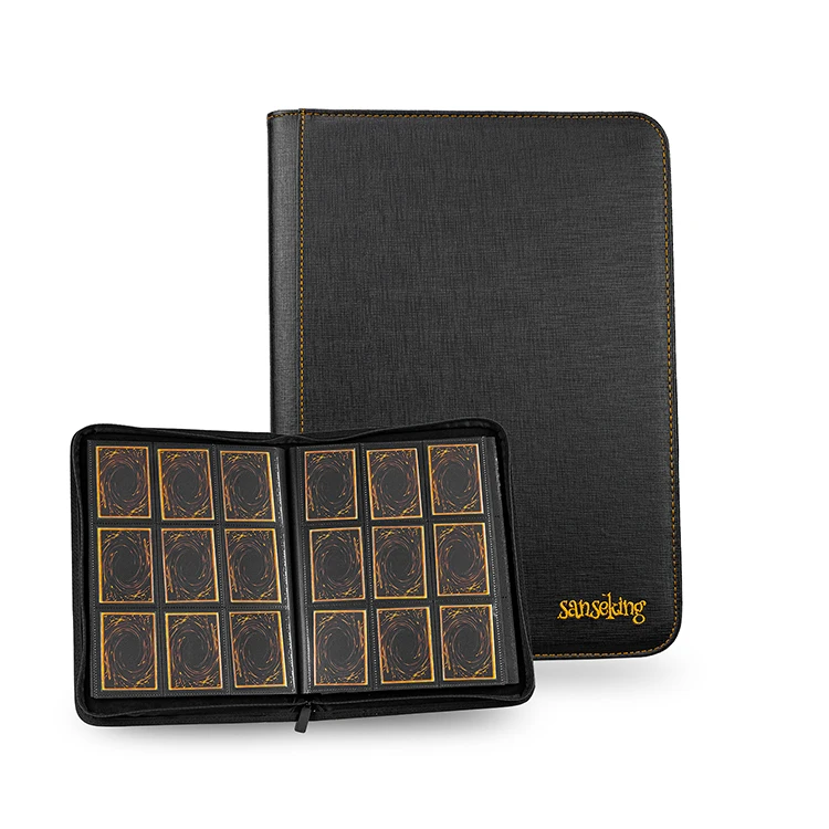 Sanseking Brand 9 Pocket PU Leather Trading Card Binder 360 Pockets Card  Album Large Capacity Cards Collection Zipper Album