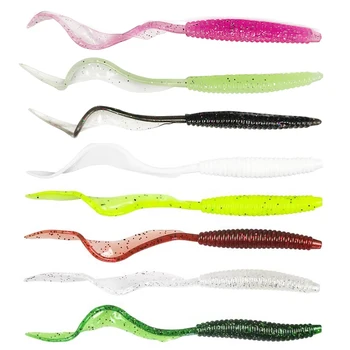 10PCS Fishing Worm Soft Bait Jig Wobbler Artificial Silica Gel Bait Trolling Float Swimbait Perch Fishing Tackle Soft Lure – Soft Lure – view 5
