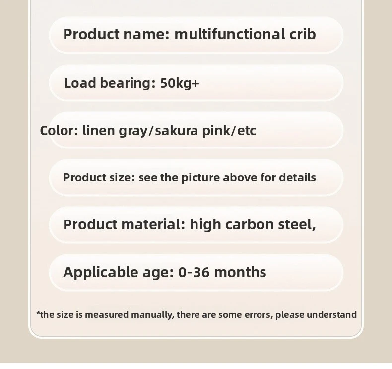 Modern Multi-functional Kids' Baby Crib Cot Baby Bassinet Cradle 3 in 1 Travel Baby Bed with Breathable Net Bedside Sleeper