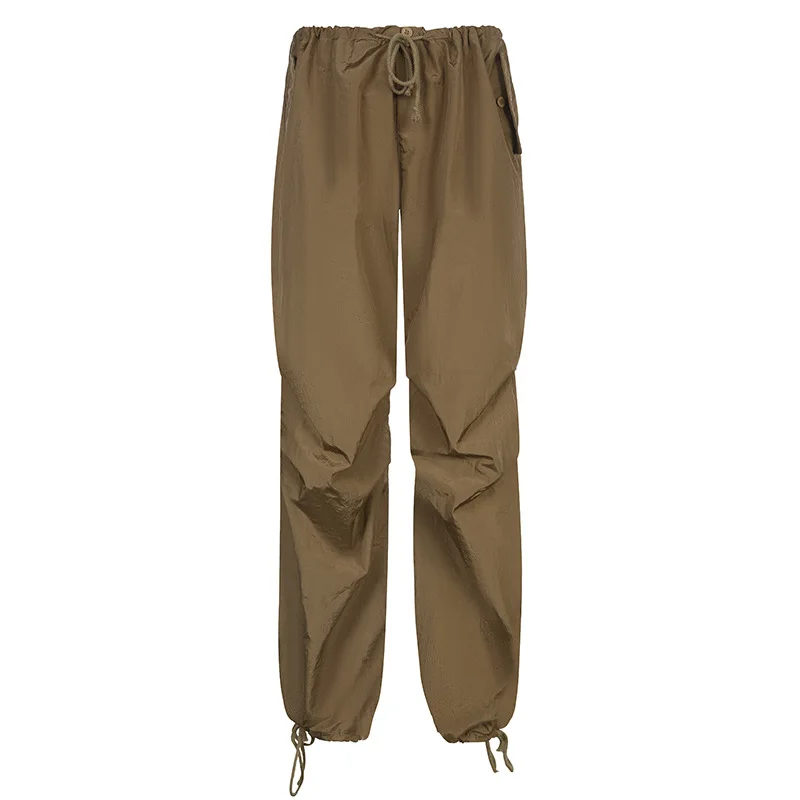 Y2K Khaki Oversized Baggy Khaki Cargo Pants Hip Hop Style, Loosed Fit,  Adjustable Waist, Drawstring Closure, Streetwear 90s Autumn From Lu006,  $19.06