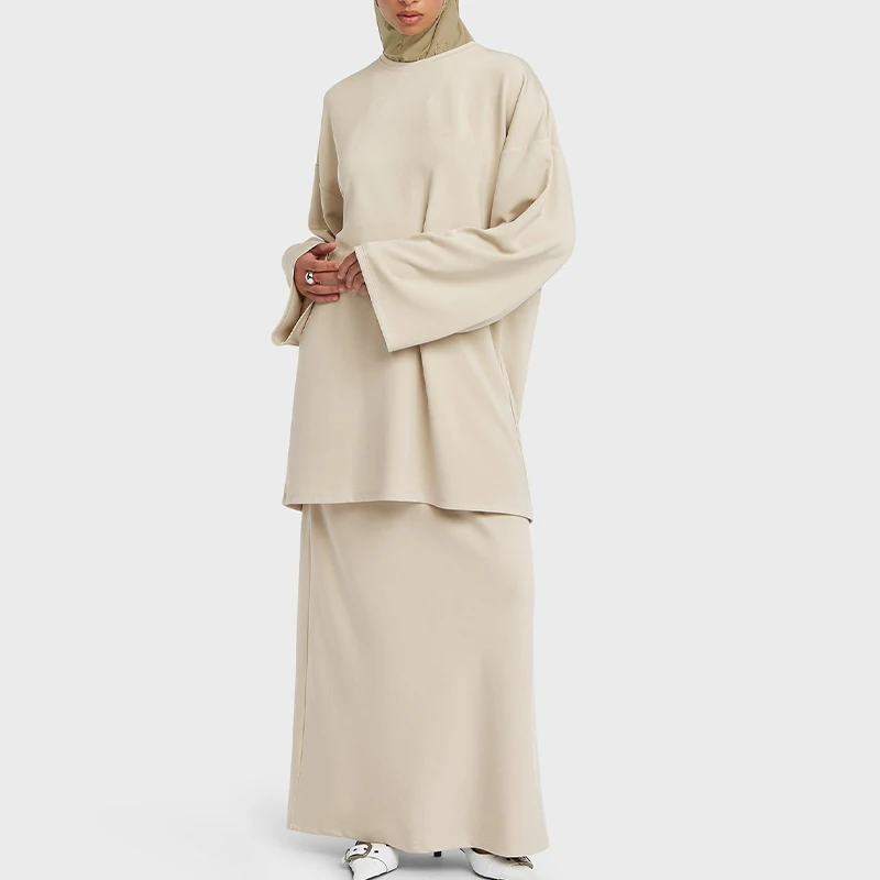 New Arrival Wholesale Modest Set Custom Women Winter Collection Minimalist Eid Blouse Muslim Dress Fashionable Islamic Clothing