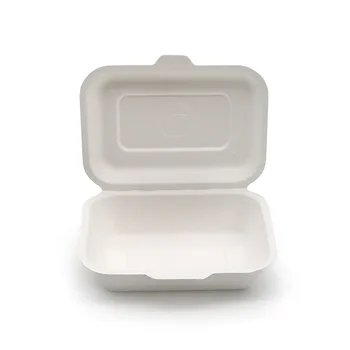 factory hot selling sugarcane Wholesale Compostable Bagasse Clamshell to go Container Take Out Food Containers