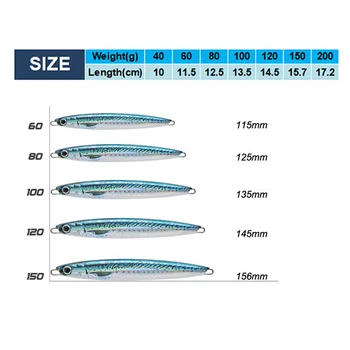 XUHANG TP01 Metal Slow Jig Fishing Lure Lead Fall Jigging Lure for Saltwater Fish and Marlin Variants From 20G to 350G – Metal Jig – view 4
