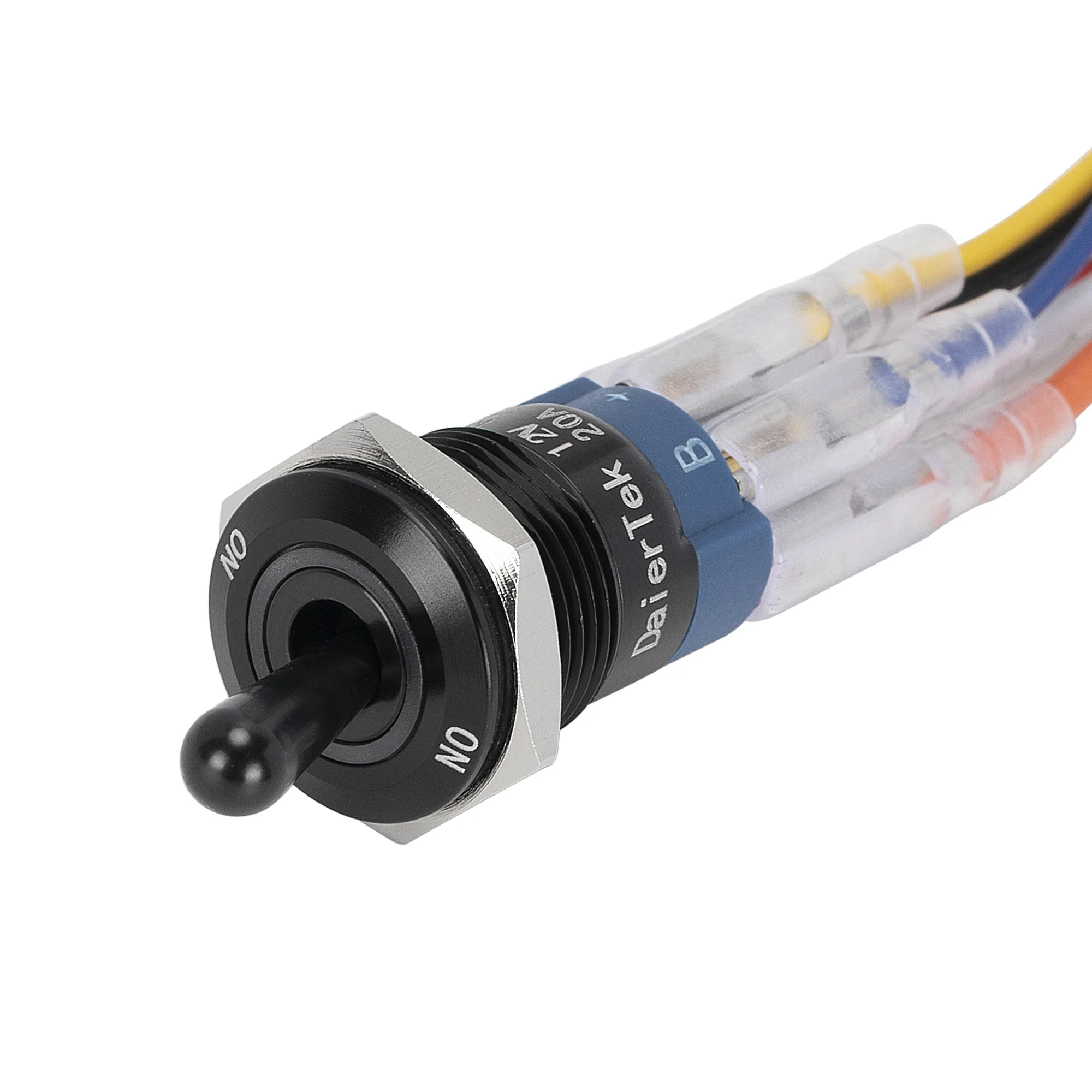 16MM 6 PIN Toggle Switch Retro Round IP67 Waterproof Toggle Switch 12V Black Spring Return on Off Toggle Switch for Car