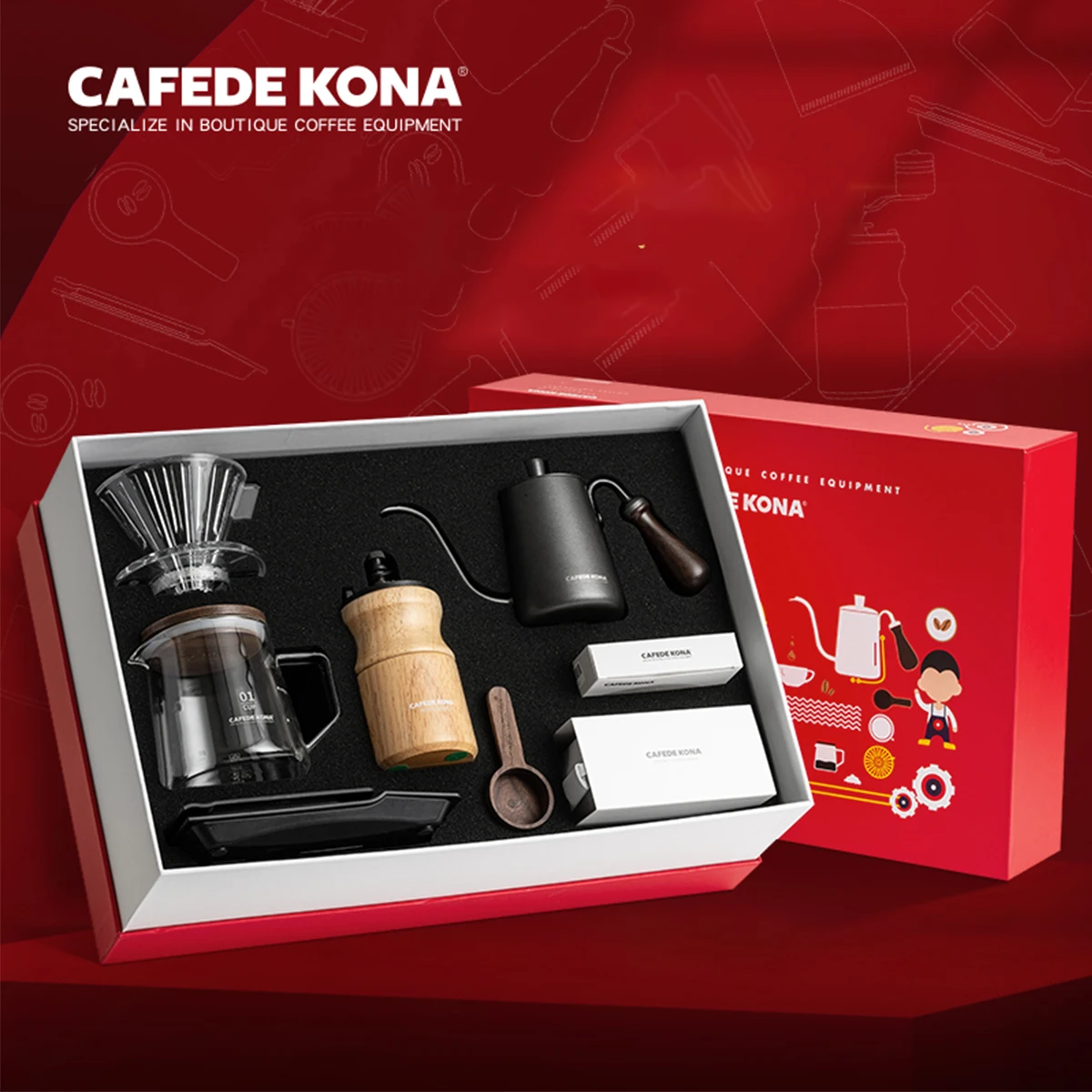 Hand Brew Drip Coffee Set by Cafede Kona