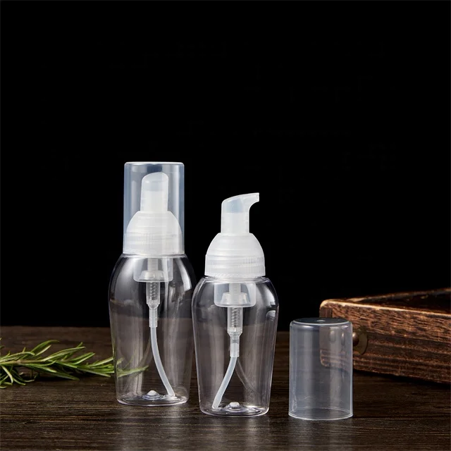 50 ml 80 ml PET Mini Travel Size Cosmetic Facial Cleanser Foam Pump Bottle with Foamer Pump Dispenser