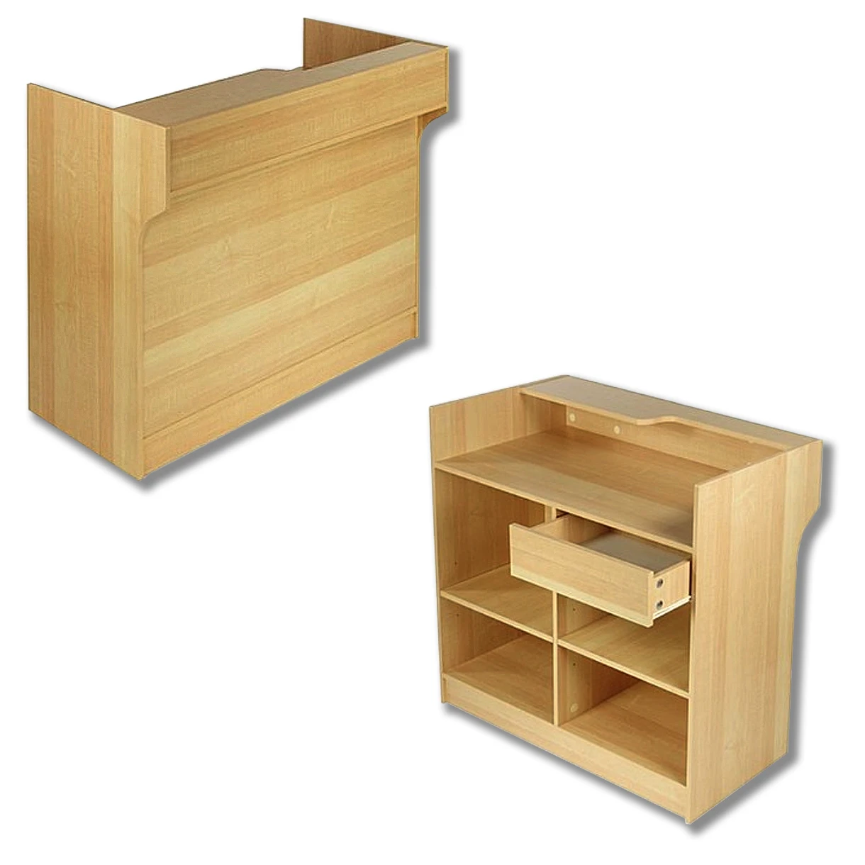 Custom MDF Board Melamine Surface Checkout Counter  Supermarket Cashier Table
