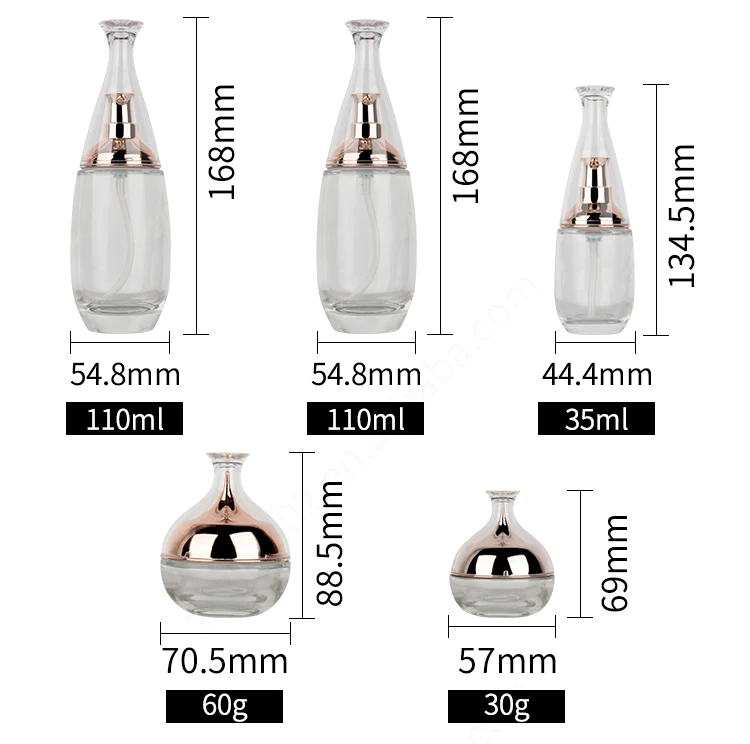 30g 50g 40ml 100ml 120ml empty skin care packaging skincare lotion oil container glass jar cosmetic bottle set details