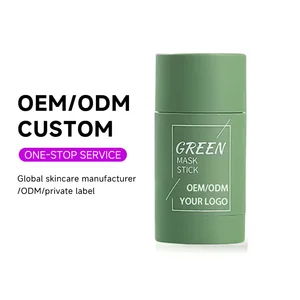 Wholesale Custom Organic Natural Facial Clay Masks Face Skin Care Matcha Purifying Solid Mud Green Tea OEM ODM Stick Mask