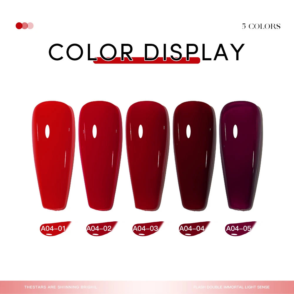 Private Label Dark Blood Red 15ML Nail Gel Polish Supplies Semi Permanent for Nail Art Manicure Soak Off LED UV Hybrid Varnish