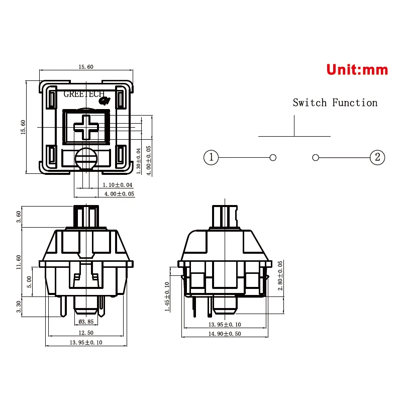 Kailh Key Low Profile Music Switch Keyboard Hall