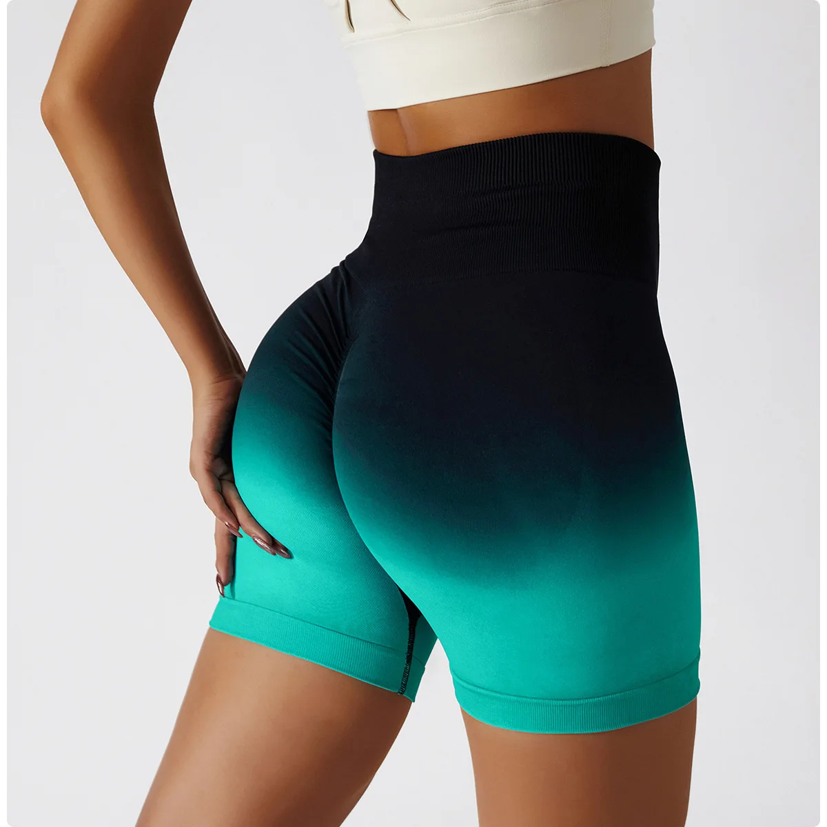 Wholesale Ombre 4 Seamlesship Lift Womens Yoga Shorts Butt Scrunch Fitness Workout Tummy 9129