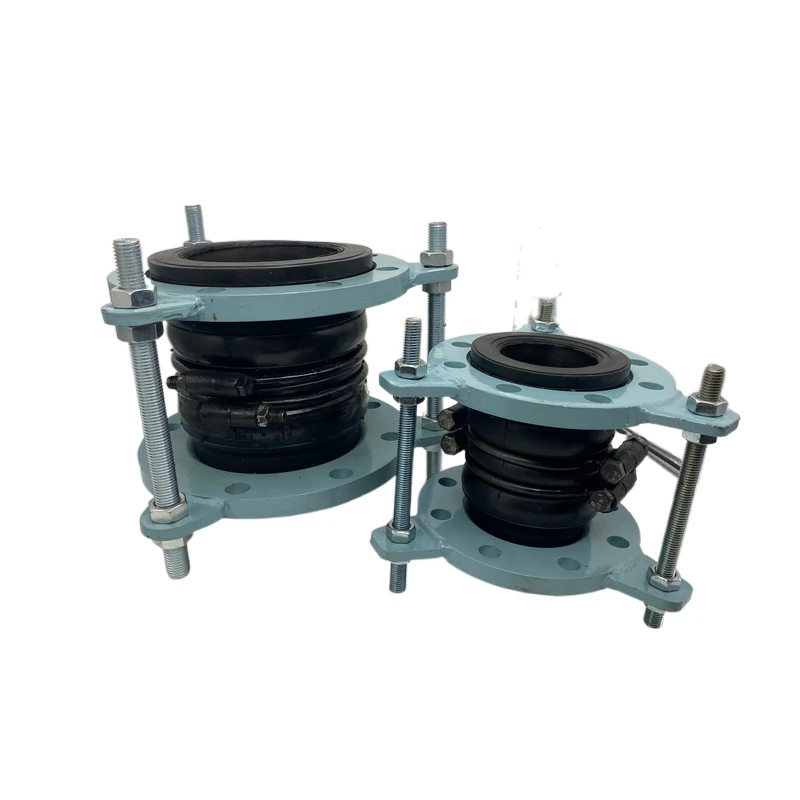 Double Bellow Flange Type Flexible Rubber Expansion Soft Joint Round Forged 3 Years Carbon Steel / SS304 / SS316 Flange Jis 10k