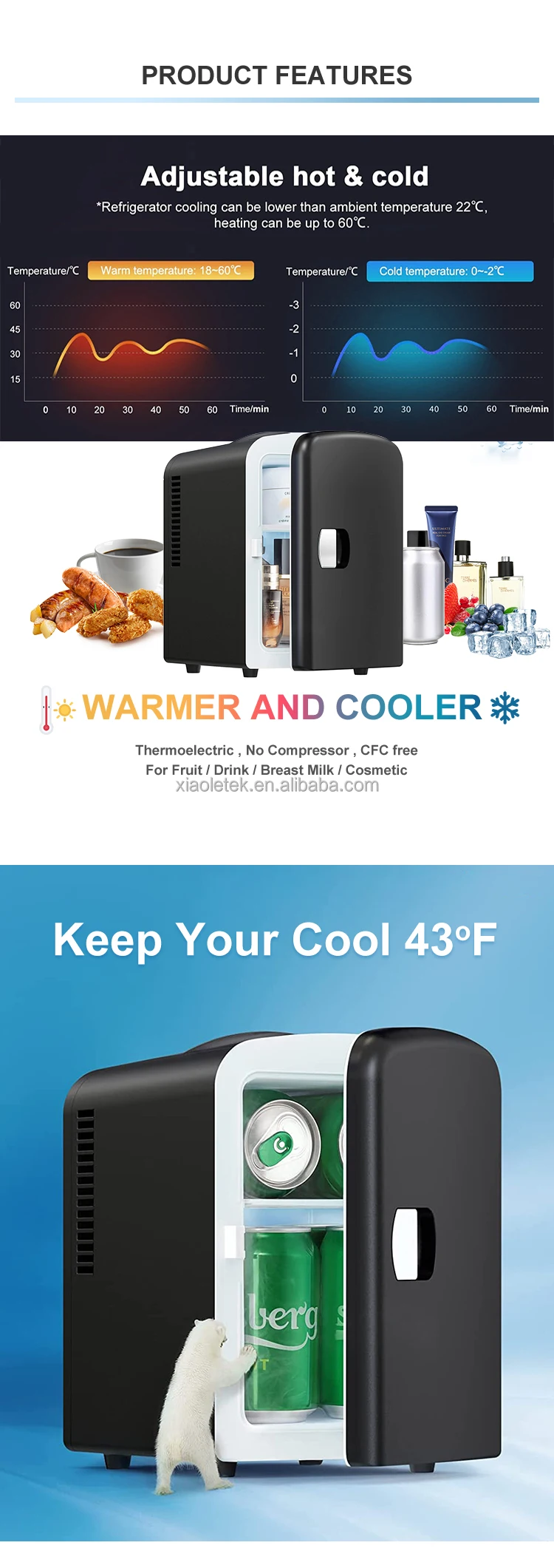 New Arrive 4l Mini Bar Fridge With Ice Maker Mini Fridge Portable
