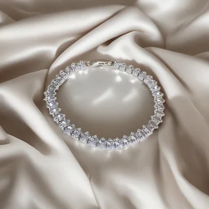 Women's Fashion Chain & Link Bracelets Silver Plated Copper Alloy Rhinestone Bracelet Zircon Jewelry