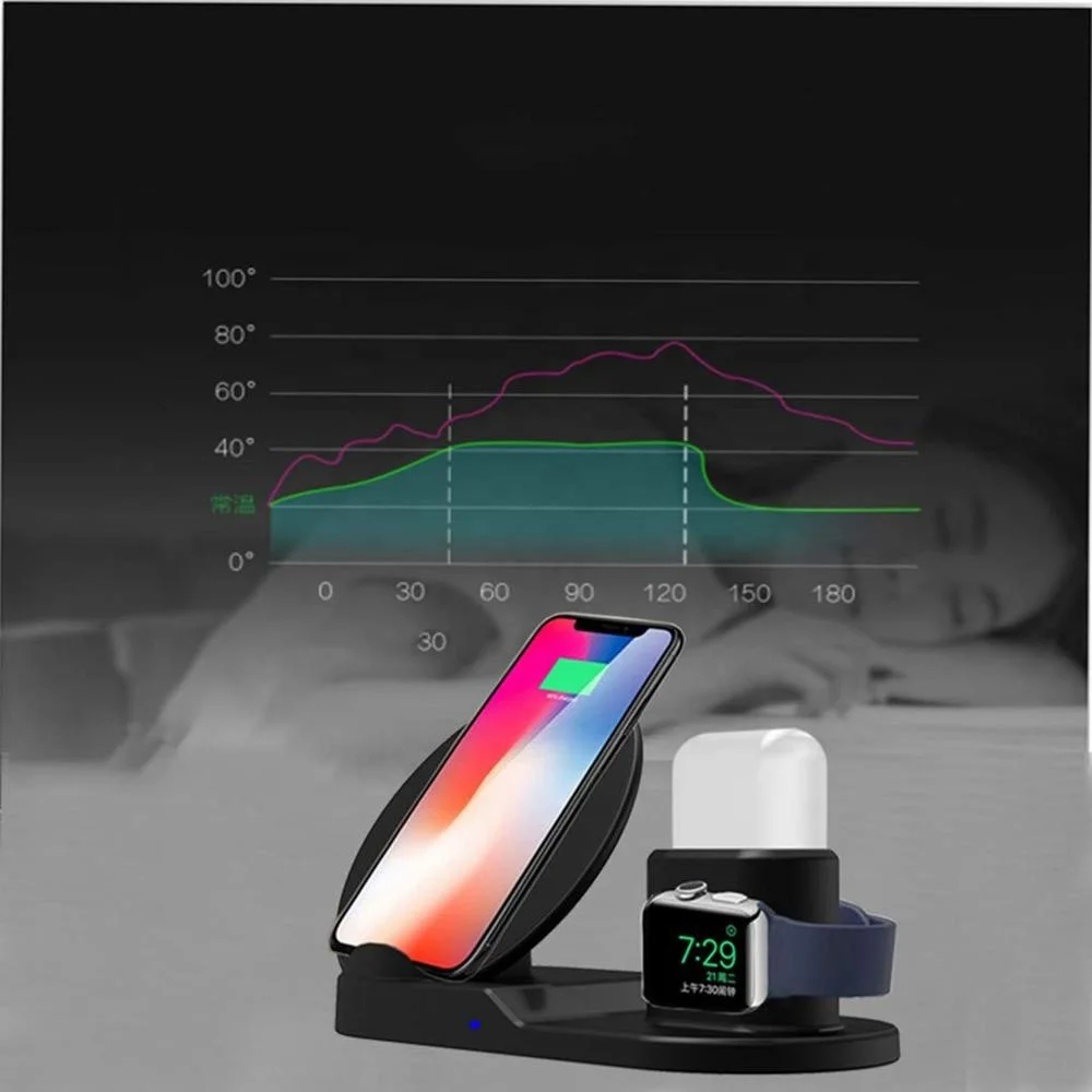 Factory Price Fantasy 10W Wireless Charger 3 in 1QI Station Fast Wireless Charger Stand For Mobile Phone For iwatch For earphone