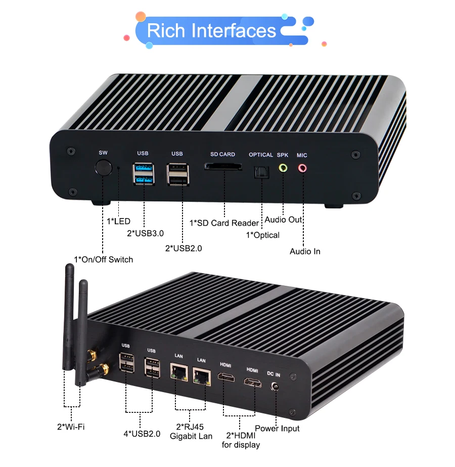 V7‑5500UC | EGLOBAL Fanless Mini PC with Native RS232 Ports for Industrial Use(图2) V7‑5500UC | EGLOBAL Fanless Mini PC with Native RS232 Ports for Industrial Use(图2)