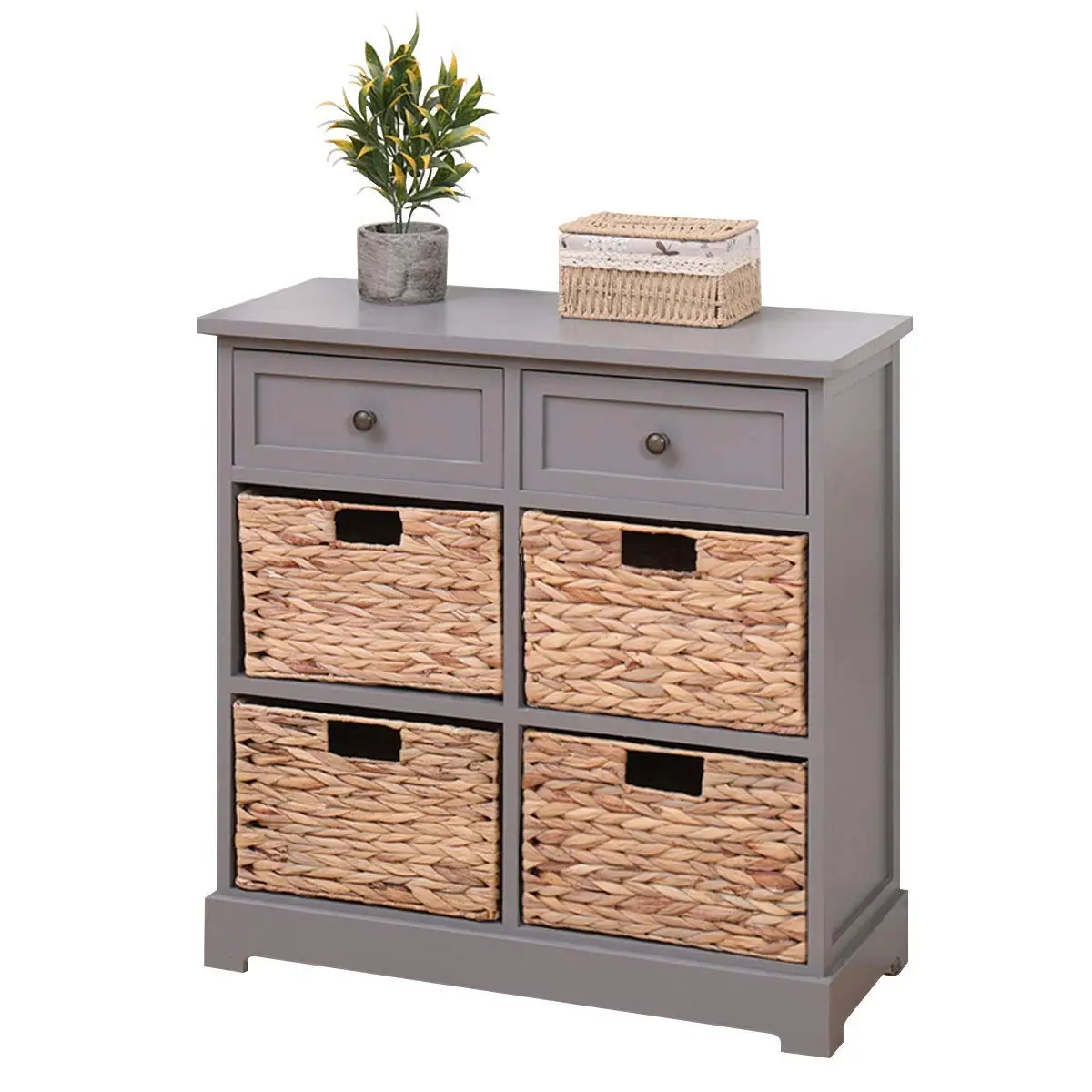 Modern Design Rattan Cabinet Storage Drawer Chest Wooden Storage Cabinet Cupboard Dressers for Living Room