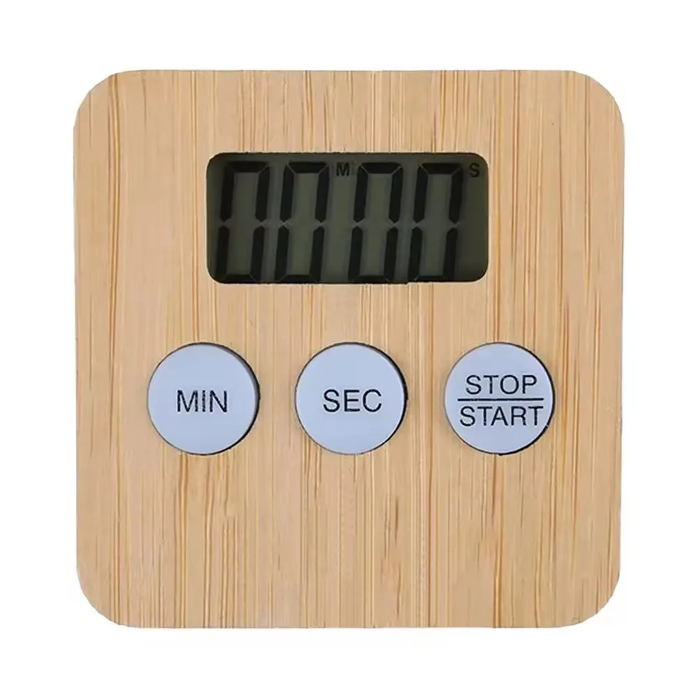 Quick Delivery Kitchen Cooking Tools LCD Digital Bamboo Wood Kitchen Timer Practical Cooking Timer With LCD Display