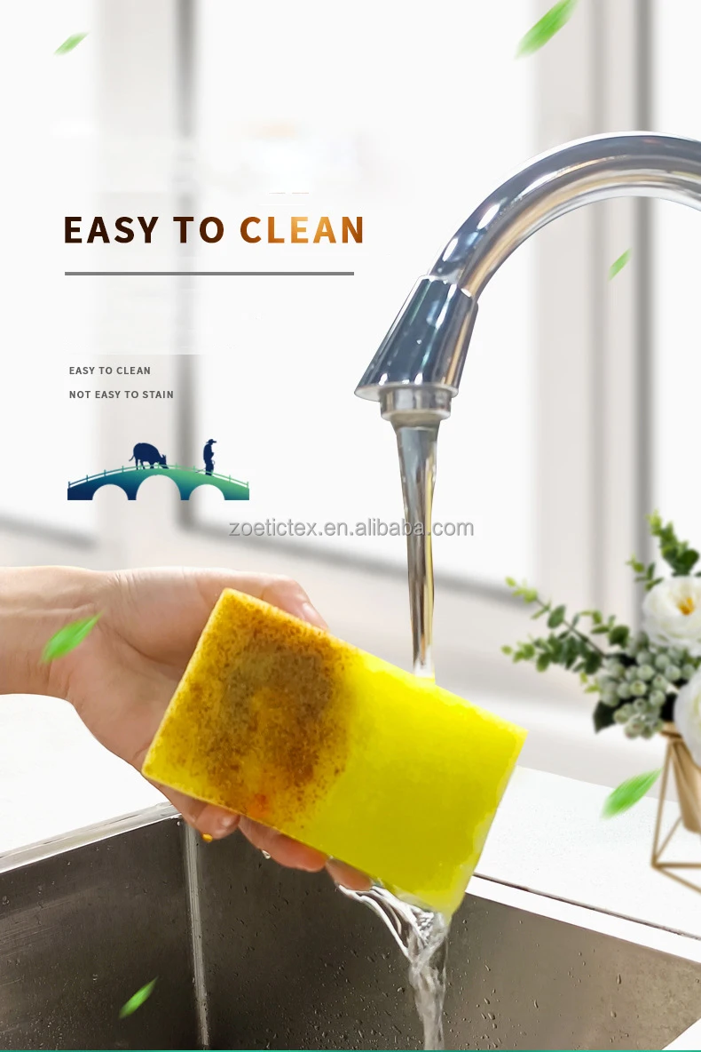 Dishwashing Sponge Scouring Pad Double Side Kitchen Cleaning Brush