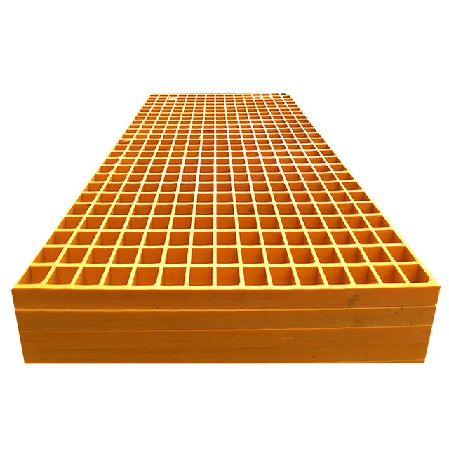 Factory Customized FRP Grating Mesh Platform Smooth Fiberglass Floor Walkway High Corrosion Resistance Moulding Cutting