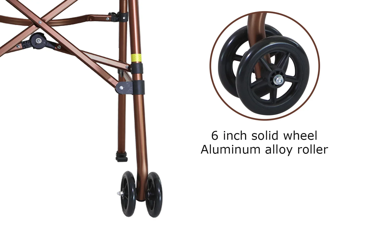 High quality and hot sale 2 Wheels Lightweight and Easy to Carry Senior Walker Aluminum Foldable Walker supplier