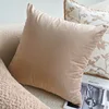 Carré velours kaki 45x45cm