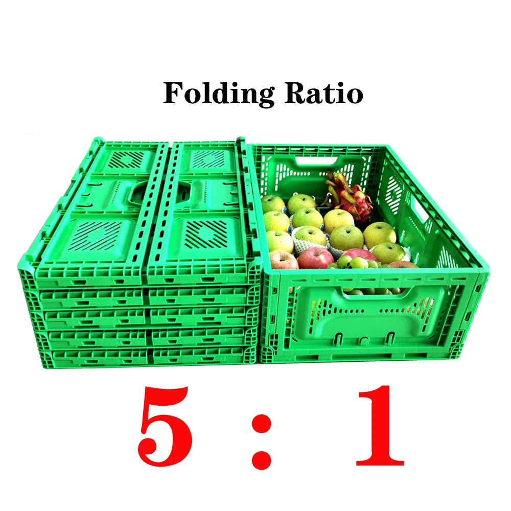 FIRST Vegetable Crates Plastic Heavy Duty Collapsible Plastic Fruit Crate Moving Box Containers Crate Stackable