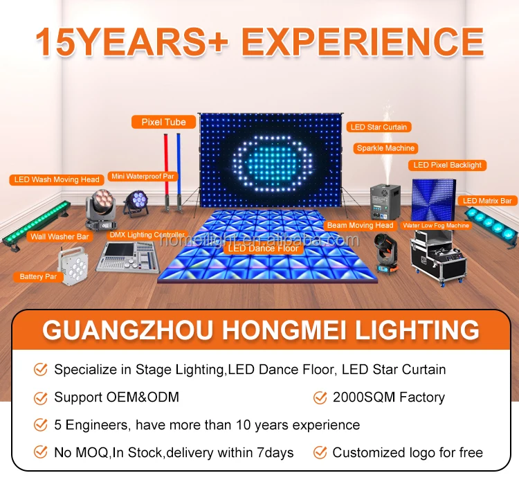 Professional Stage Lighting DMX512 Remote Control LED 3D Mirror Tempered Glass Wedding Stage Dance Floor