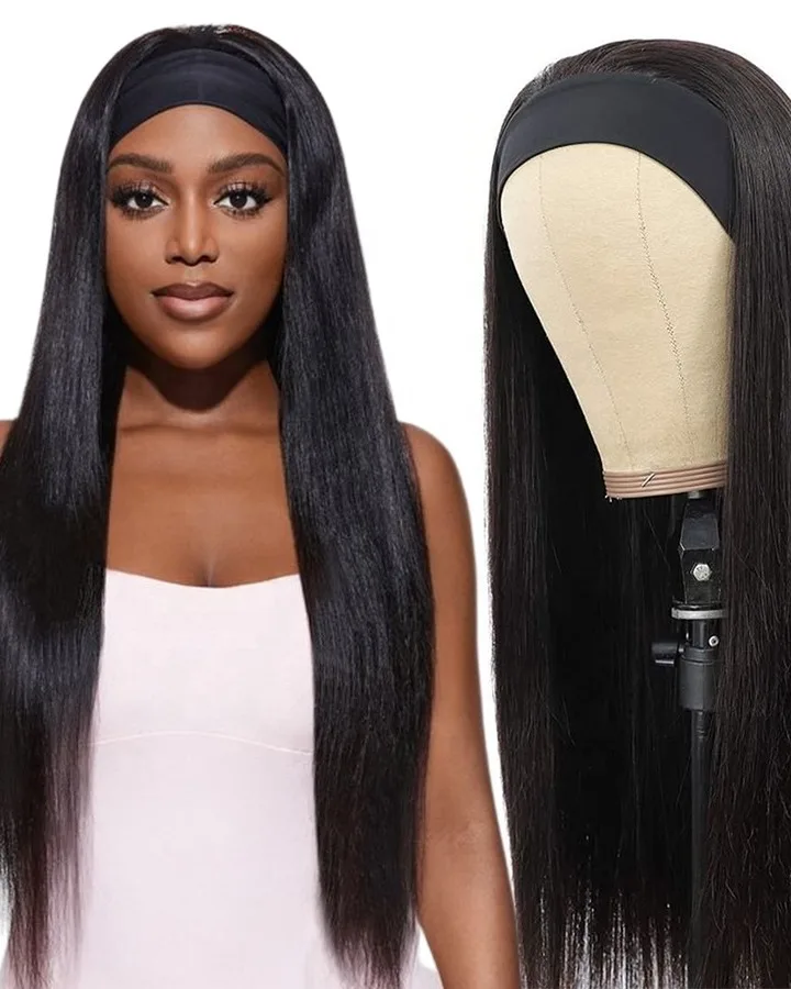 Cheap Headband Wigs For Black Women Human Hair With Headband Attached ...