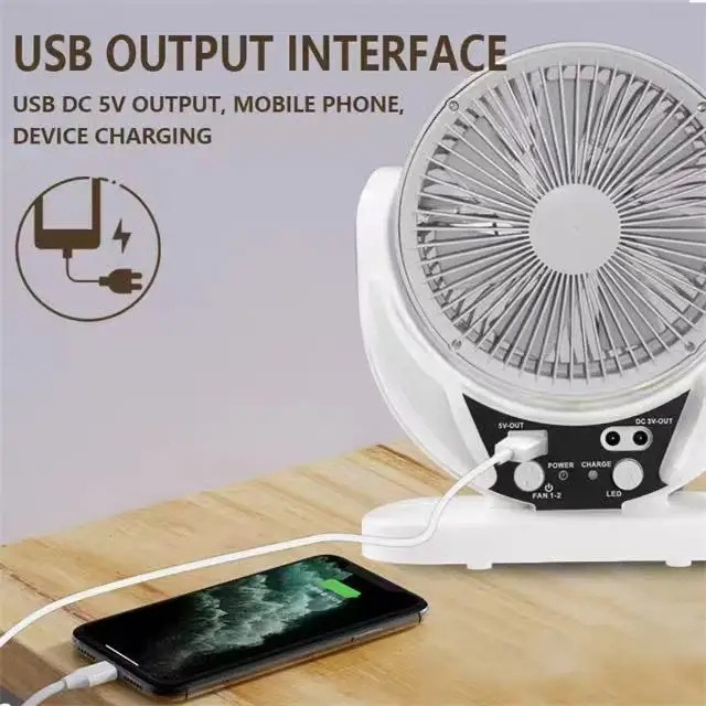 Cooling Rechargeable Standing Fan, Solar, 10W, Plastic - detail 2