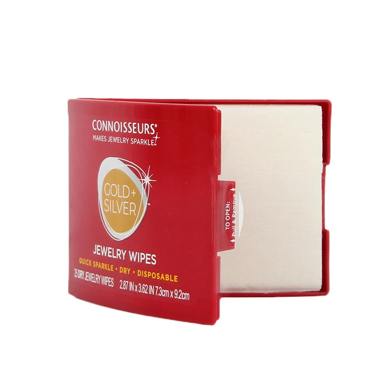 Connoisseurs Jewelry Wipes Compact Gold & Silver Jewelry Cleaner, 30 Wipes