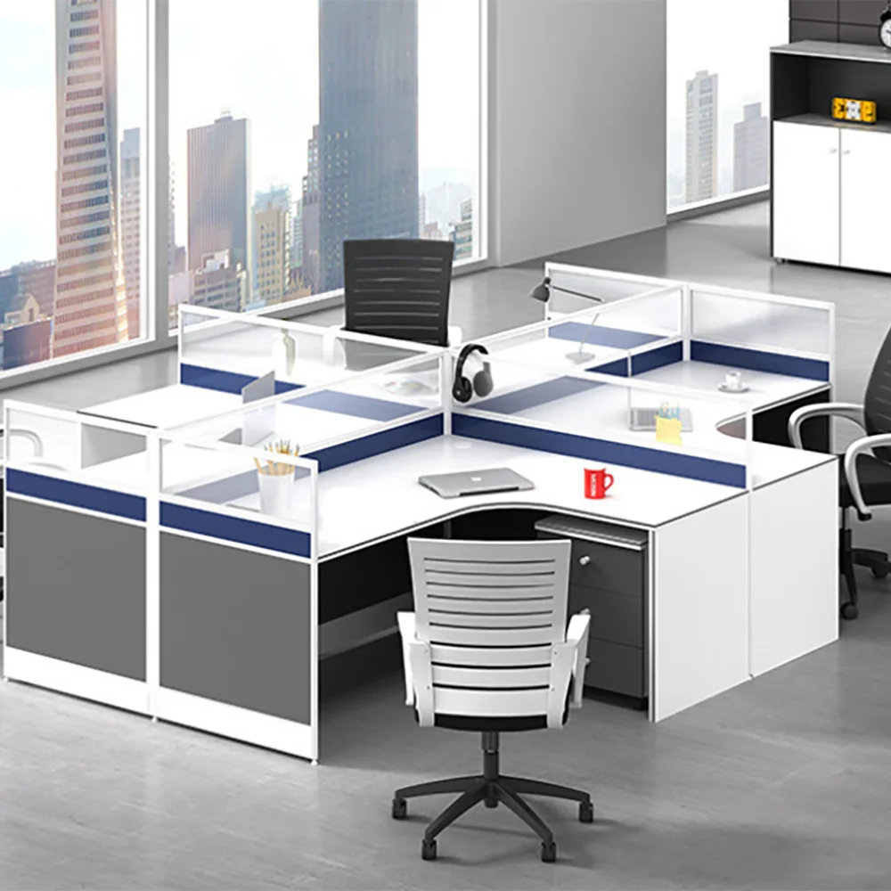 Modern Design Four Person Open Office Cubicle Workstation
