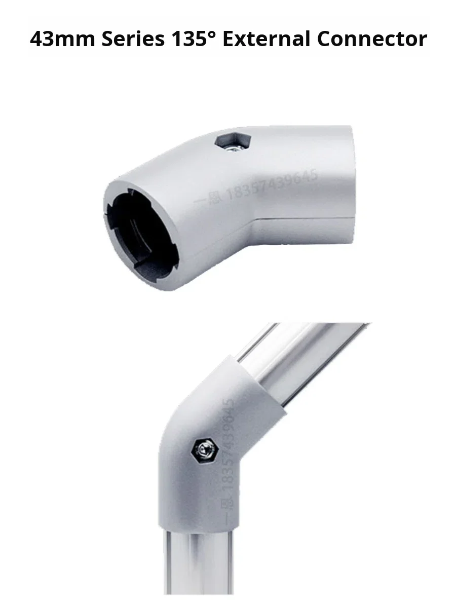 43mm 1000 Series 135 Degree External Third Generation Wire Rod Aluminum Alloy Lean Pipe Accessories Car Workbench