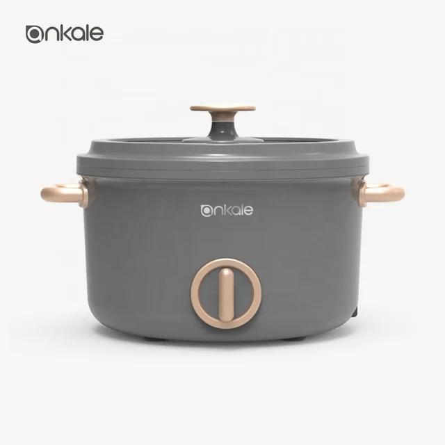 Ankale Grey Custom Color 2.5L Electric Hot Pot Nonstick Fry Pan Electric Cookware Multifunctional Smart Electric Cooking Pot