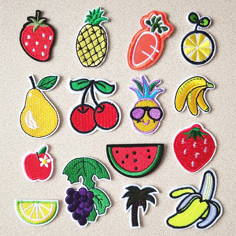 Parche parches bordados de moda para ropa DIY rayas frutas