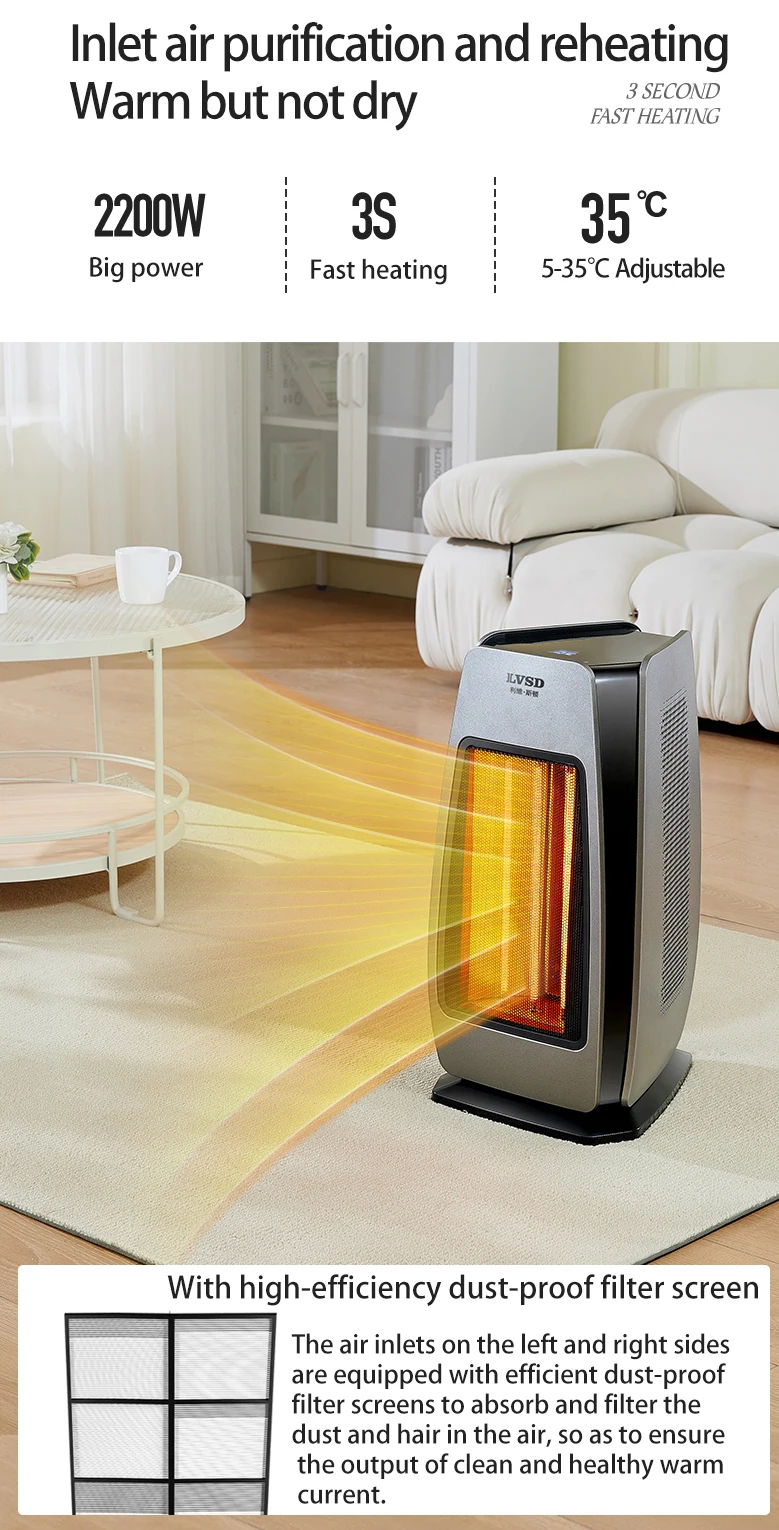 Smart Indoor Heater, Portable, 2200W, PTC - detail 8