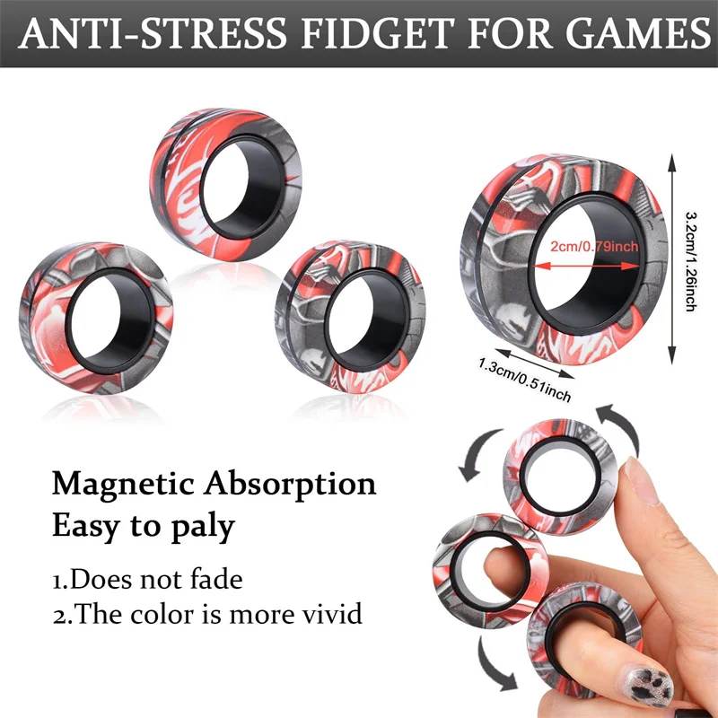 Spinner Rings Fidget Toys,Anxiety Relief Therapy Rings Fidget