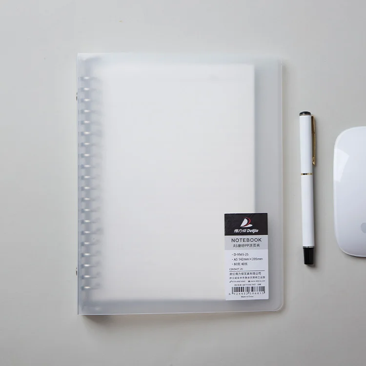 A5 Custom Diary Transparent Pp Cover Refillable Spiral Note Book Loose Leaf Binder Journal Notebook